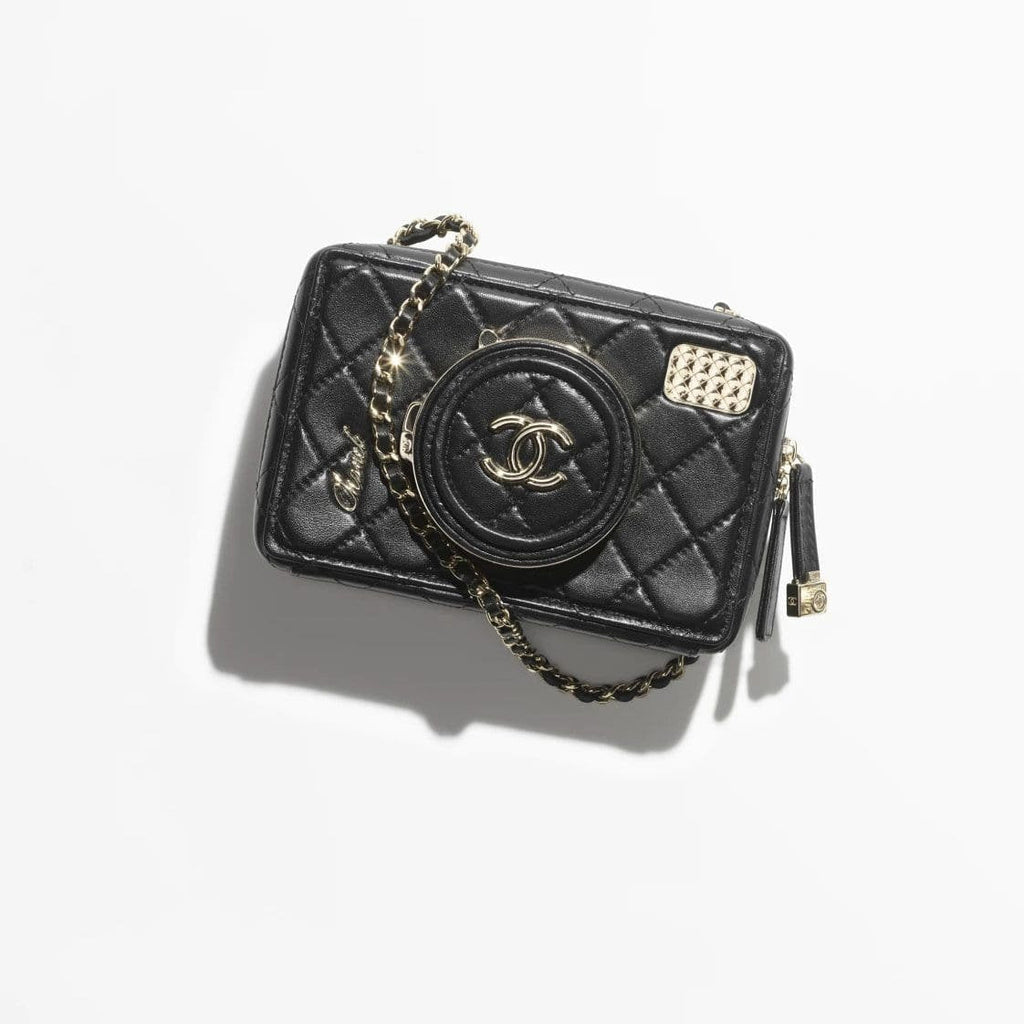 CHANEL CAMERA BAG Lambskin Black