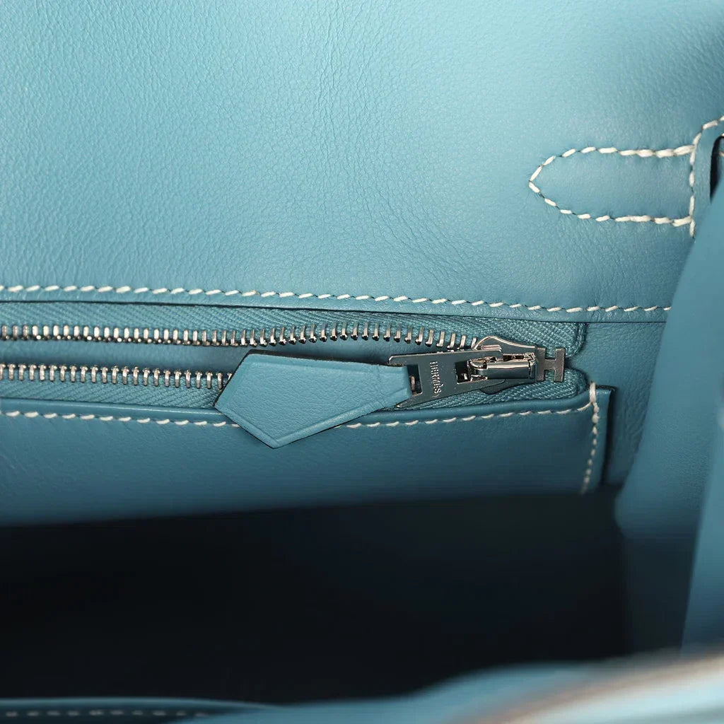 Hermès Birkin 25 Blue Jean Swift Palladium Hardware