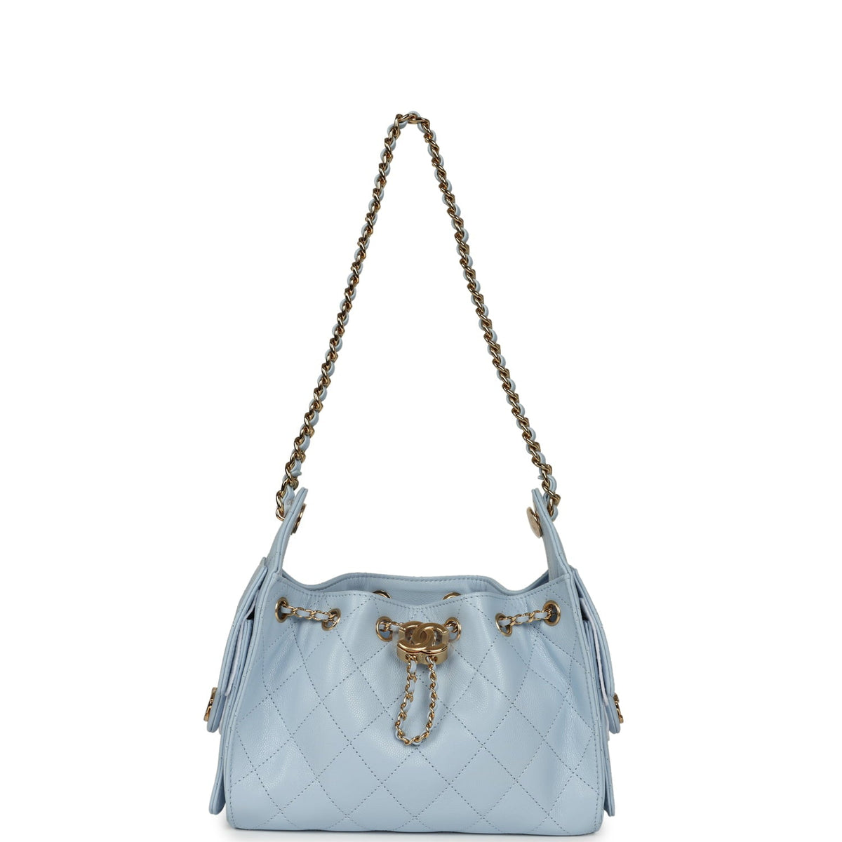 Chanel Mini 25 Hobo Bag Light Blue Caviar