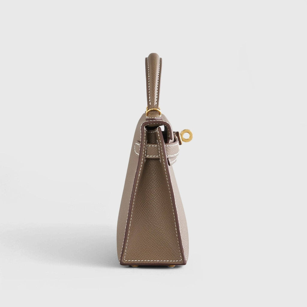 Hermès Kelly Mini Epsom Sellier Etoupe Gold Hardware